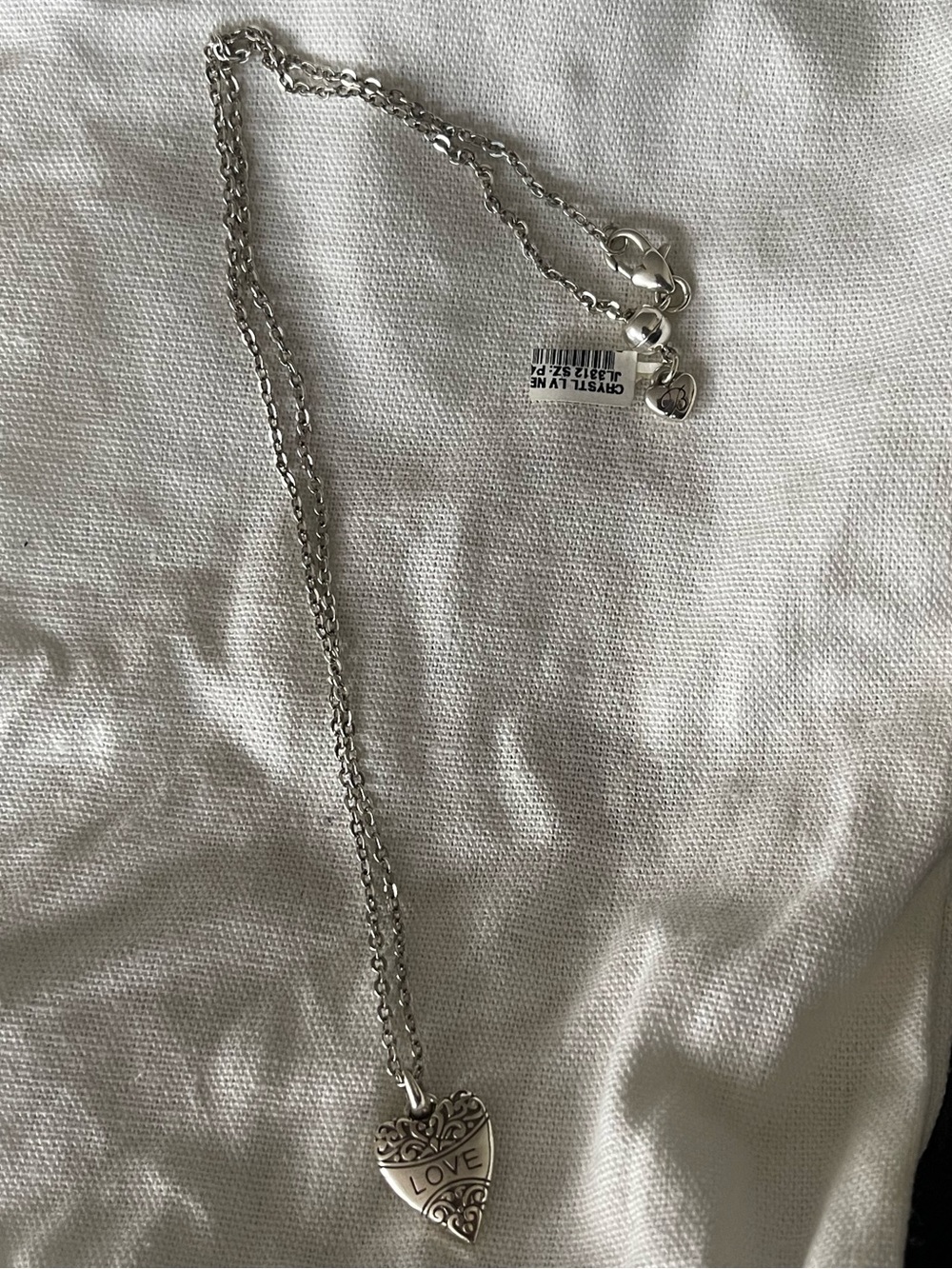 Brighton Silver Heart Filigree Pendant Necklace with Crystal Row - Picture 2 of 5